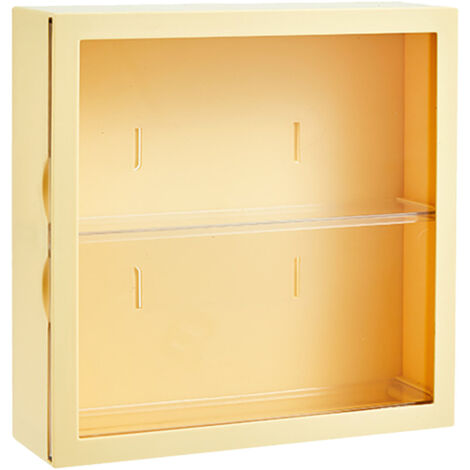 Wall Mounted Showcase Blind Box Figures Display Case Handicraft Storage Display Rack Dust Proof Doll Toy Storage Box Creamy Yellow