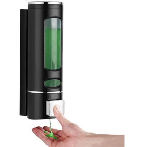 Wall Mounted Soap Dispenser 400ml Shower Gel Dispenser Wall Mounted No Drilling Shampoo Conditioner Dispenser for Bathroom Kitchen Black