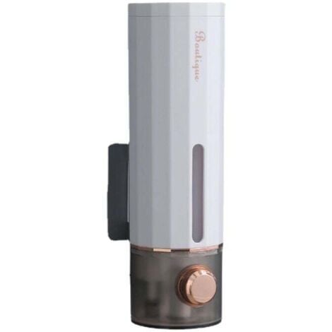 Wall Mounted Soap Dispenser Shampoo and Shower Gel Dispenser I without Drilling, 450 ml, Suitable for Shampoo, Hand Sanitizer, White