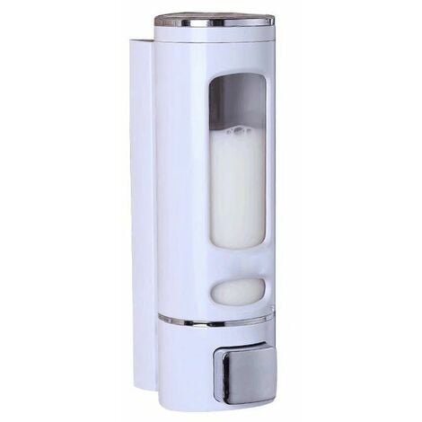 NAXUNNN Wall Mounted Soap Dispensers, Manual Soap Dispenser for Liquid Soap, Shower Gel, Shampoo 400ML and White