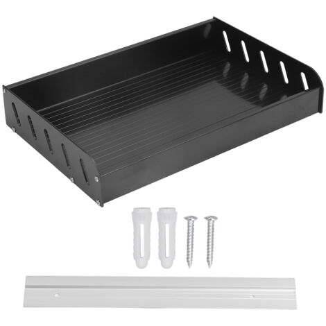 Wall Mounted Spice Rack Black Spacious Three Sided Guardrail Design Beautiful Kitchen Spice Storage Shelf Black 30x20 Tray