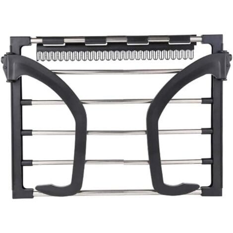 Wall Mounted Stainless Steel Folding Clothes Airer for Radiator Balcony Black