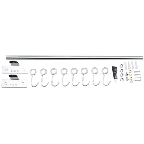 Wall Mounted Stainless Steel Storage Rack Hanging Hook Organizer Bathroom Kitchen (8 Hooks)