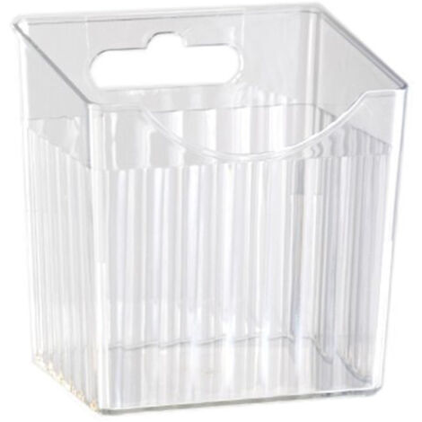 Wall Mounted Storage Bin Hanging Container Organizer Basket For Kitchen Bathroom Office Bedroom Transparent White