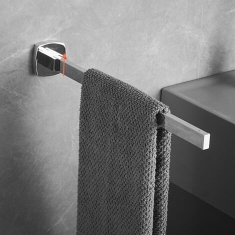 Wall-mounted swivel towel rail with screw fixing, chrome-plated stainless steel, 35 cm, bathroom