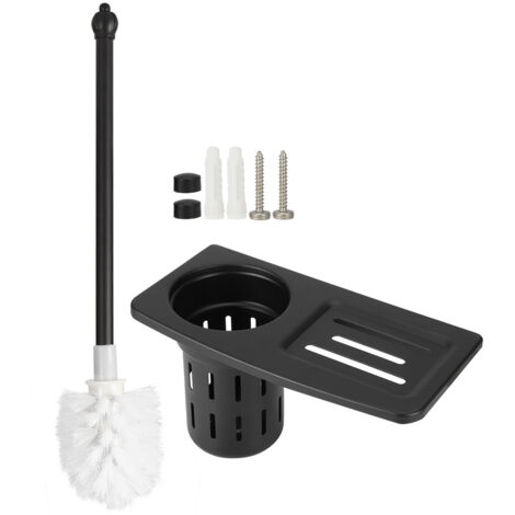 Wall Mounted Toilet Brush Holders Home Bathroom Toilet Bowl Cleaning Brush Holders Set7243B Black