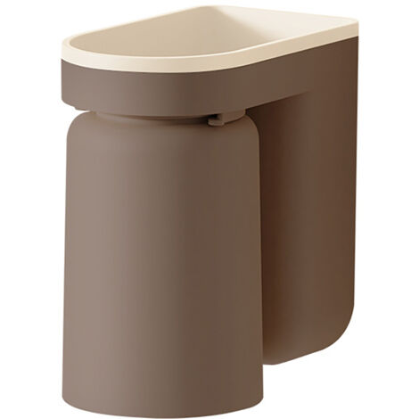 Wall Mounted Toothbrush Holder with Drainage Function Self Adhesive Toothbrush Holder with Cups for Bathroom Caramel Brown
