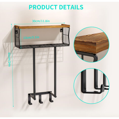 Wall Mounted Towel Rack: Space-Saving Bathroom Storage with Multi-Functional Hooks