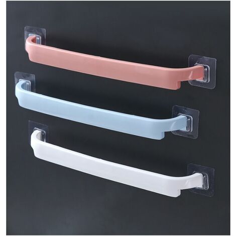 Wall-mounted towel rail without drilling (3 pieces, white+blue+pink)