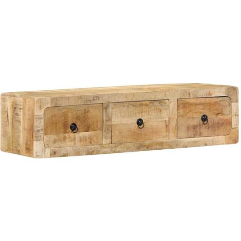 Wall-mounted TV Cabinet 100x32x25 cm Solid Wood Rough Mango vidaXL