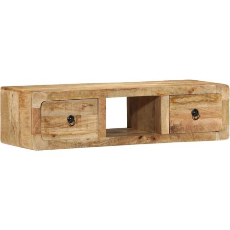 Wall-mounted TV Cabinet 100x32x25 cm Solid Wood Rough Mango vidaXL