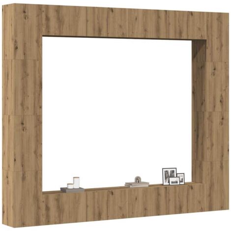 Wall Mounted TV cabinets 8 pcs Artisan Oak Engineered Wood vidaXL