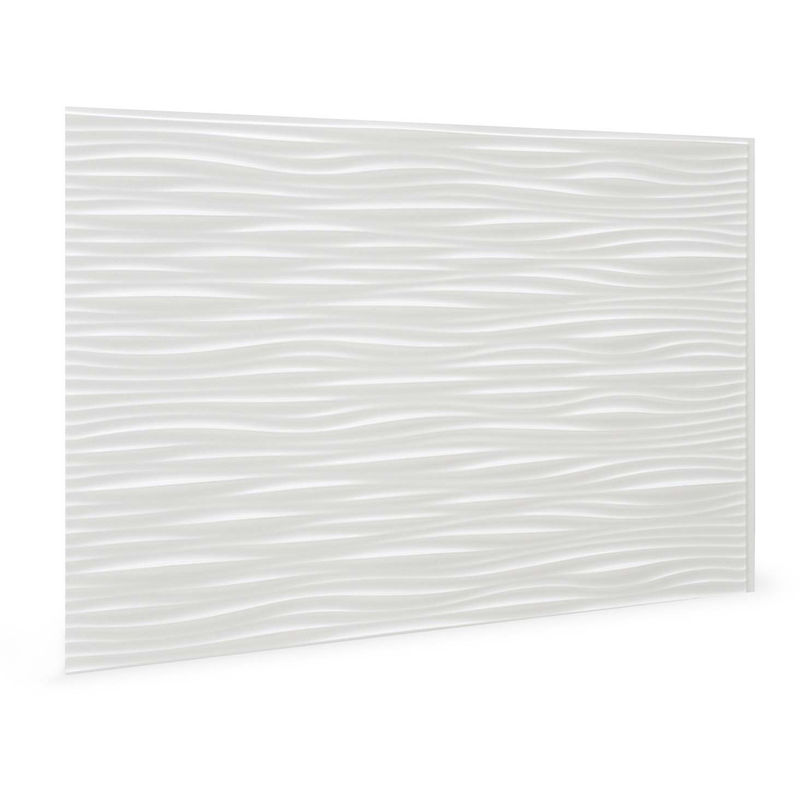 Profhome 3d - Wall panel 3D 704551 Wilderness White embossed Decor panel plastic look glossy white 1,7 m2