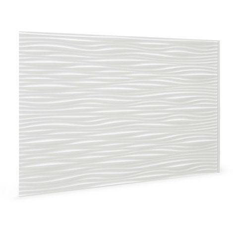 Wall panel 3D Profhome 3D 704551 Wilderness White embossed Decor panel plastic look glossy white 1,7 m2 - white