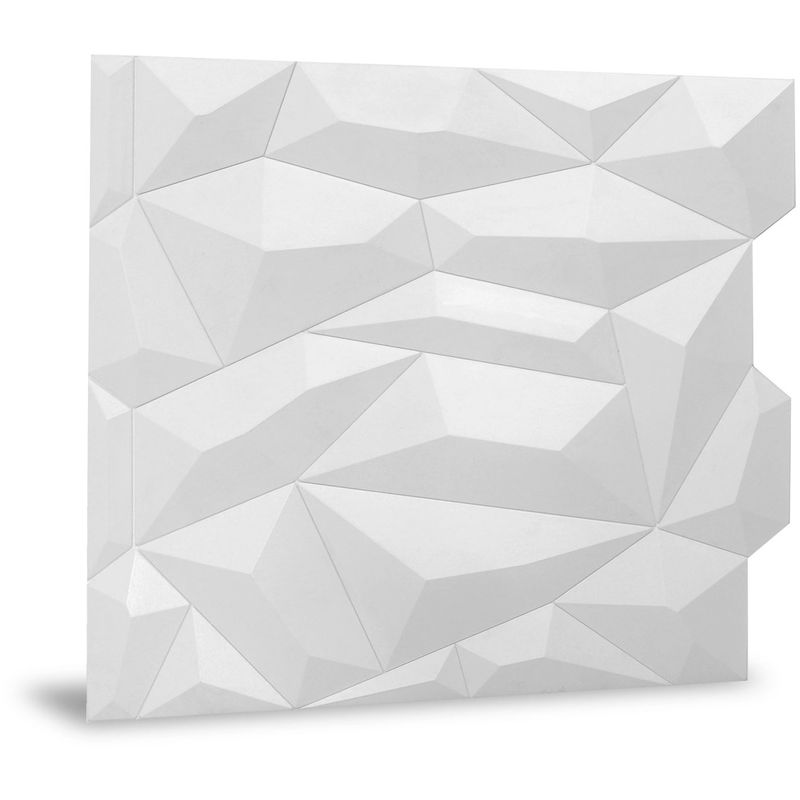 Wall panel 3D 705475 Glacier Matte White smooth Decor panel with an abstract pattern matt white 2 m2 - Profhome 3d