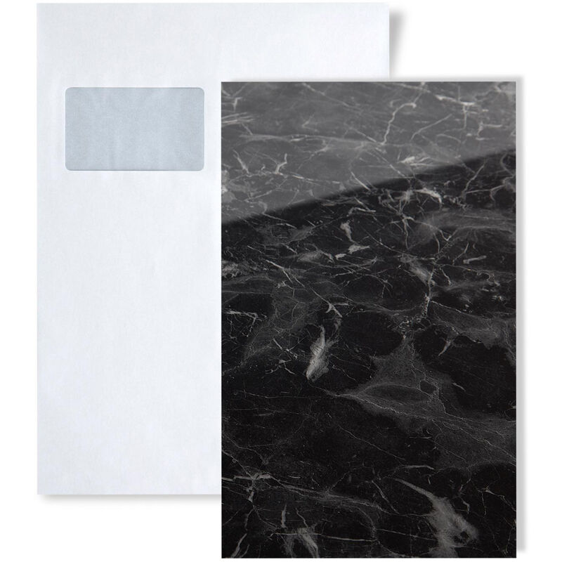 1 SAMPLE PIECE S-19341 MARBLE BLACK AR+ S-Glass Collection Sample of decorative panel in DIN A4 size - Wallface