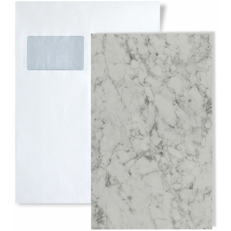 Wallface - 1 sample piece S-19566 marble white antigrav Collection Wall panel sample in din A5 size - white