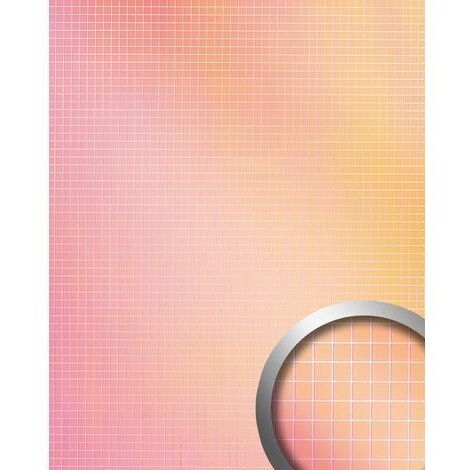 Wall panel wallcovering self-adhesive Mirror design WallFace 27376 M-STYLE HOLLYWOOD Mosaic 5 x 5 mm metallic glossy look pink orange multicolour 0.96 sqm