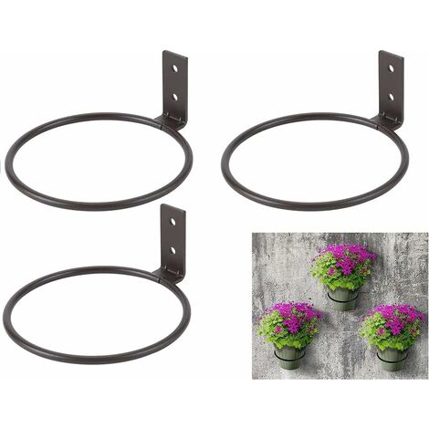 Wall Planter Hook, Wall Mounted Flower Pot Holder Ring Plant Hanger for Outdoor/Indoor Home Decoration, Pack of 3