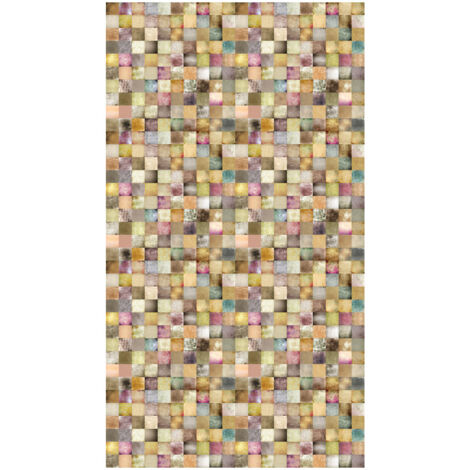 Wall, rideau imprimé carrés multicolores 140x245 cm, 1 pièce