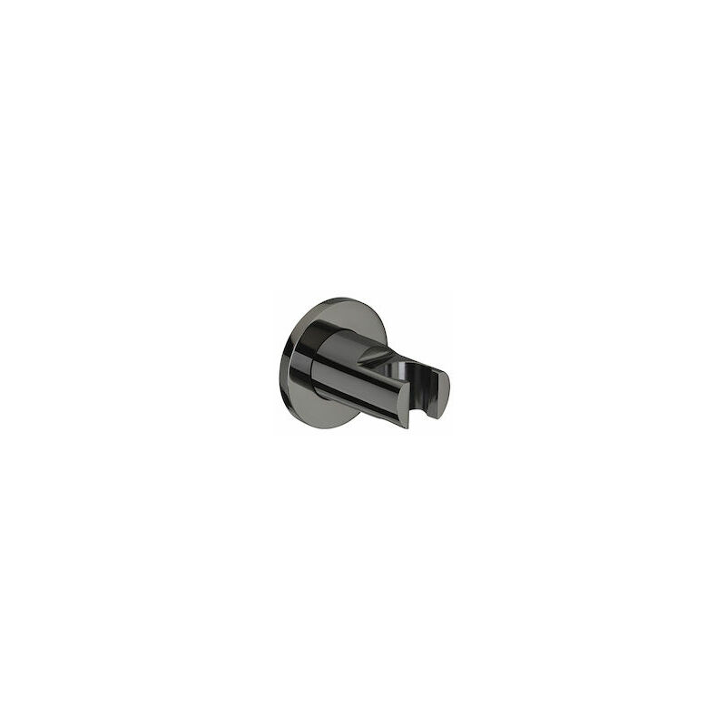 

WALL ROUND - Soporte fijo negro para ducha de mano - Roca