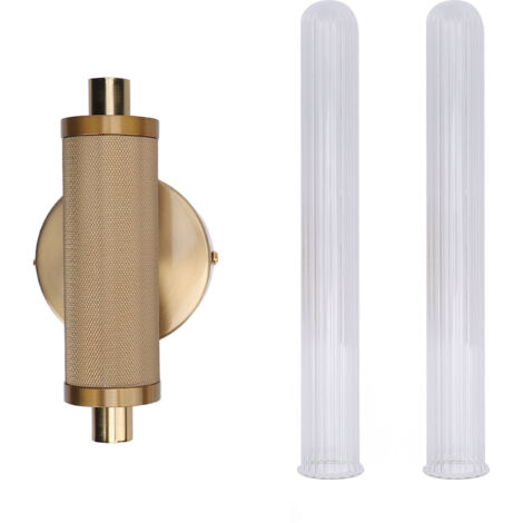 Wall Sconce Iron Glass Modern Hardwired Wall Mounted Lamp Lighting Fixture for Bathroom Bedroom Living Room Hallway Gold