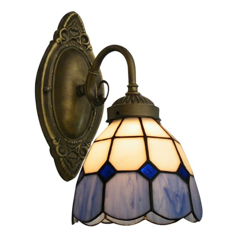Langray - Wall Sconce Lamp Glass Shade Style Retro Lamp Fire Wall Decorative Light Fixture-Silver