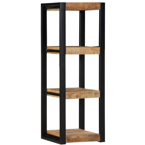 Wall Shelf 35x35x100 cm Solid Rough Wood Mango vidaXL