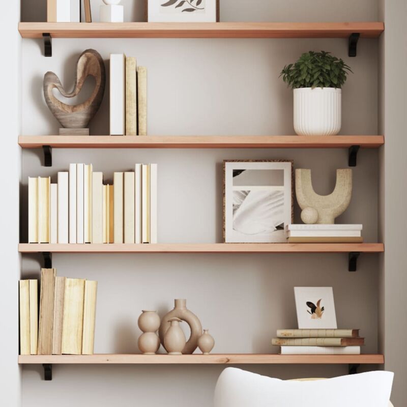 Wall Shelf 100x20x2 Cm Untreated Solid Wood Oak Vidaxl