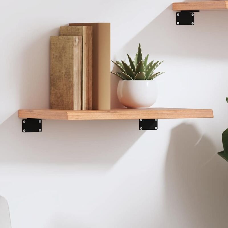 Wall Shelf Light Brown 40x30x2 Cm Treated Solid Wood Oak Vidaxl