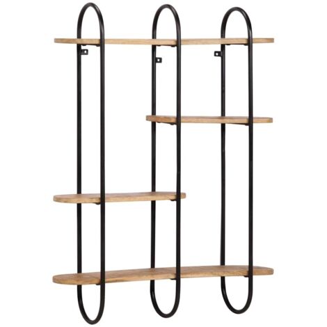Wall Shelf 90x20x116.5 cm Solid Rough Wood Mango vidaXL