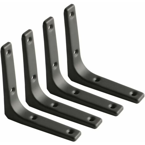 Wall Shelf Bracket, Matte Black Metal Bracket, Heavy Duty Bracket, 100mm100mm, 4pcs
