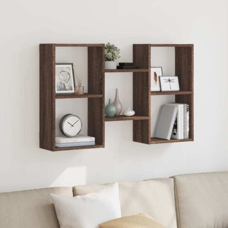 Wall Shelf Brown Oak 96x18x60 cm Engineered Wood vidaXL