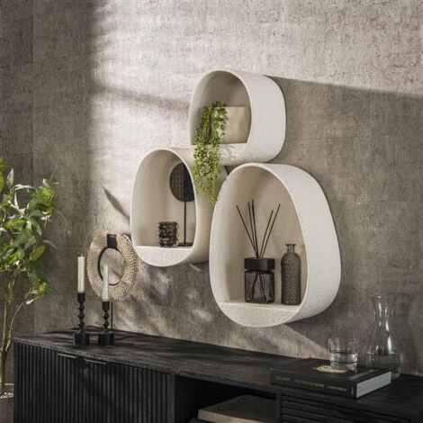 Wall shelf Stone Drop set of 3