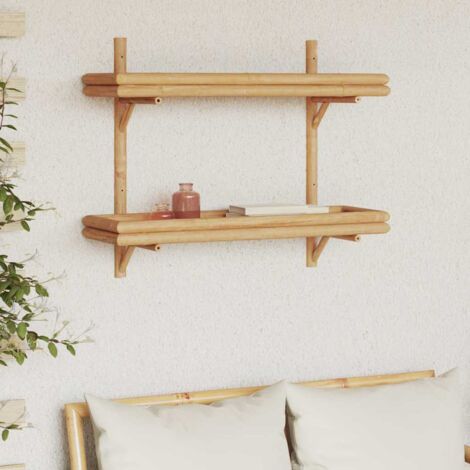 Wall Shelf with Shelf Wall-mounted Brown 75 x 26 x 60 cm Bamboo vidaXL