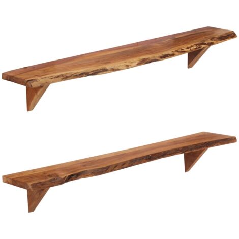 Wall Shelves 2 pcs 110x20x18 cm Solid Wood Acacia vidaXL