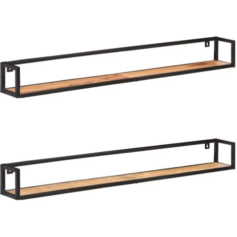 Wall Shelves 2 pcs 160 cm Solid Acacia Wood vidaXL
