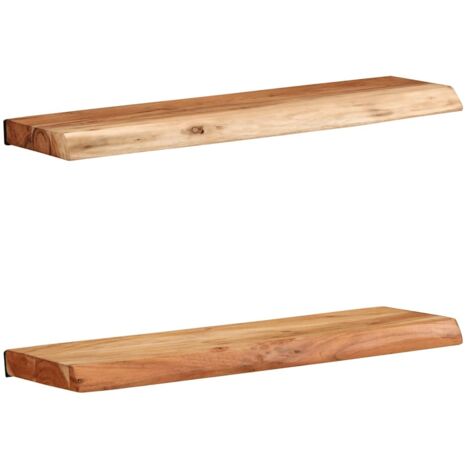 Wall Shelves 2 pcs 60x20x3.5 cm Solid Wood Acacia vidaXL