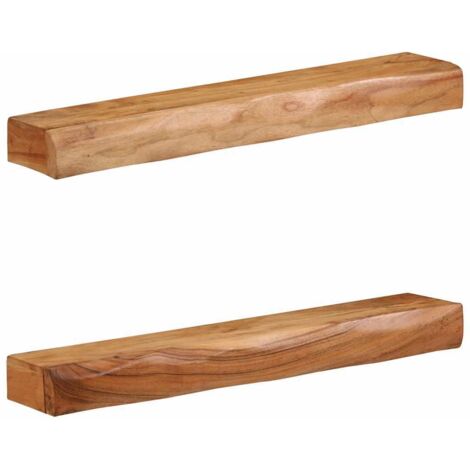 Wall Shelves 2 pcs 80x17x8 cm Solid Wood Acacia vidaXL
