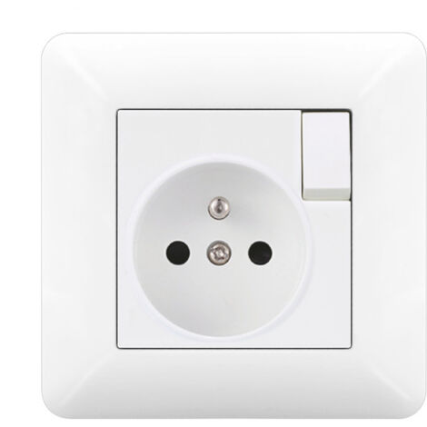 Wall Socket with Switch 16A 240V White – Flush Mount Electrical Outlet