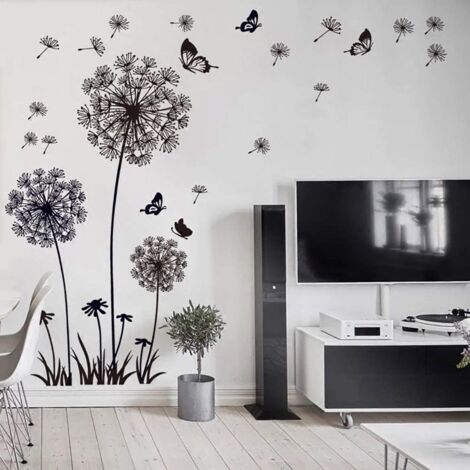 Removable Large Floral Wall Stickers - Peony Flowers, Tree Branches & Birds, Peel & Stick Decor For Bedroom, Nursery, Living Room