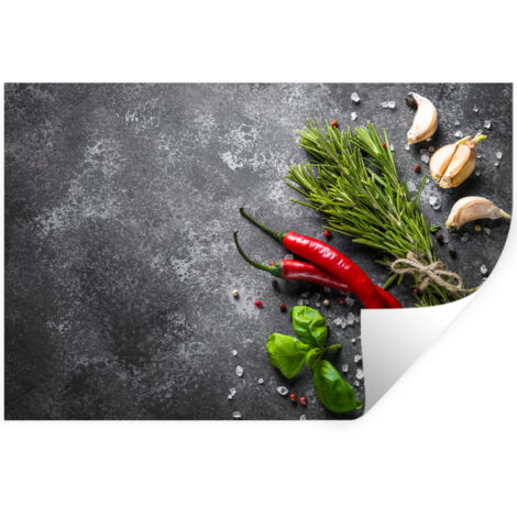 Wall Sticker Pepper - Herbs - Spices - Concrete 60x40 cm