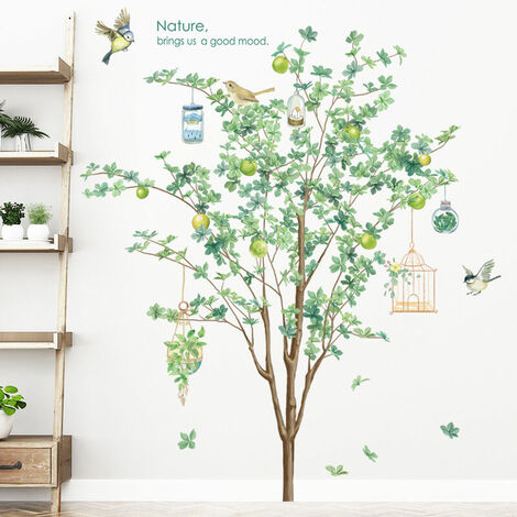 Wall Sticker Wall Stickers Flowers Plants Leaves Wall Decal Suitable for Bedroom, Living Room, Dining Room, TV Background Wall, Corridor B