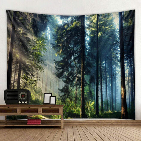 Wall Tapestry, Nature Landscape Trees Wall Hanging Tapestry, Nordic Pine Forest Decoration, Rectangular Printing Fabric For Living Room Bedroom( 150cmx130cm)