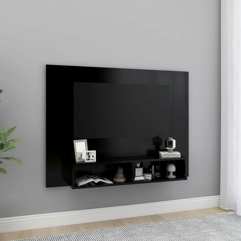 main image of "Wall TV Cabinet Black 120x23.5x90 cm Chipboard"