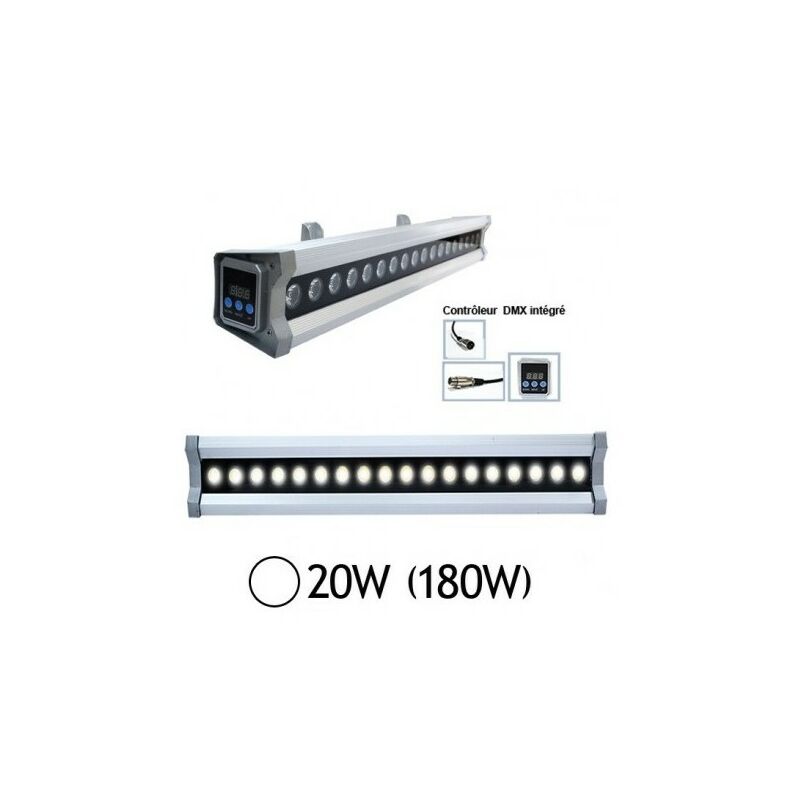 Vision-EL 8020 Lèche-Mur extérieur LED 20W 15° 6000°K IP65 DMX