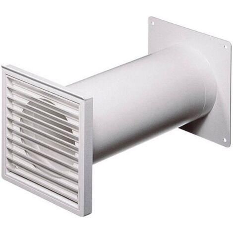 Wallair N37824 Système de ventilation pour conduites rondes 100 plastique (Ø x L) 10 cm x 48 cm blanc - blanc