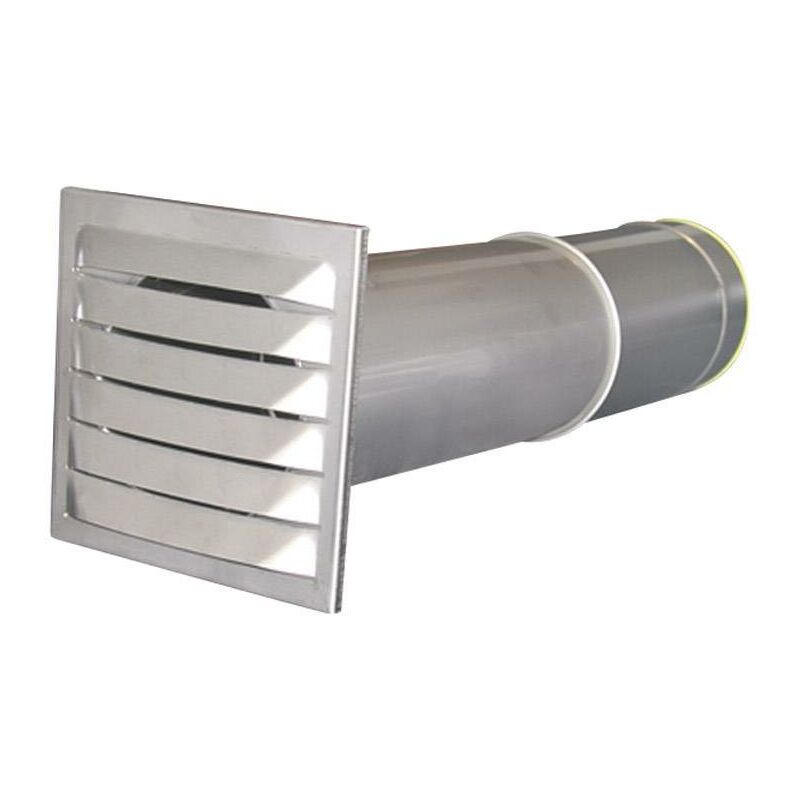 N37849 Bouche d'évacuation murale d'économie d'énergie acier inoxydable Convient pour ø de tube: 12.5 cm S89336 - Wallair