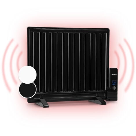 Wallander Radiateur à bain d'huile ultra plat 600W thermostat - noir