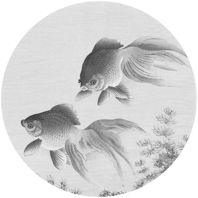 

Círculo de papel pintado Two Goldfish 142,5 cm - Gris - Wallart